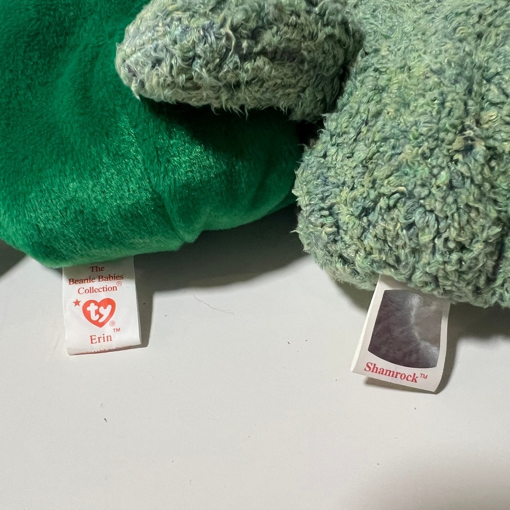 Ty Beanie Babies St Patricks Day Bear Lot Erin Shamrock‎ Clover Luck-e 6pc Set - Picture 12 of 16